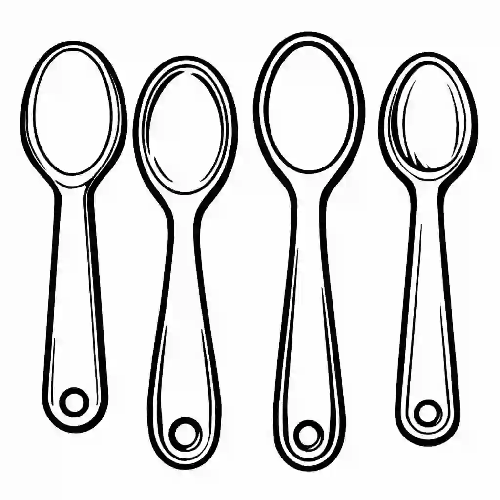 Measuring spoons coloring pages